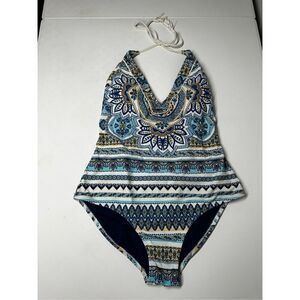 Jessica Simpson One piece Women’s Swimsuit Blue White Size XL